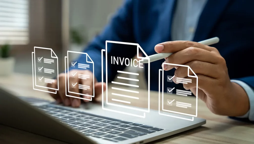 Documents fiscaux et calculs financiers illustrant la Corporate Tax et la TVA aux Émirats Arabes Unis